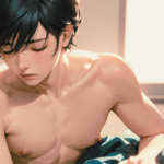 乳牛男子の乳しぼりイメージ画像